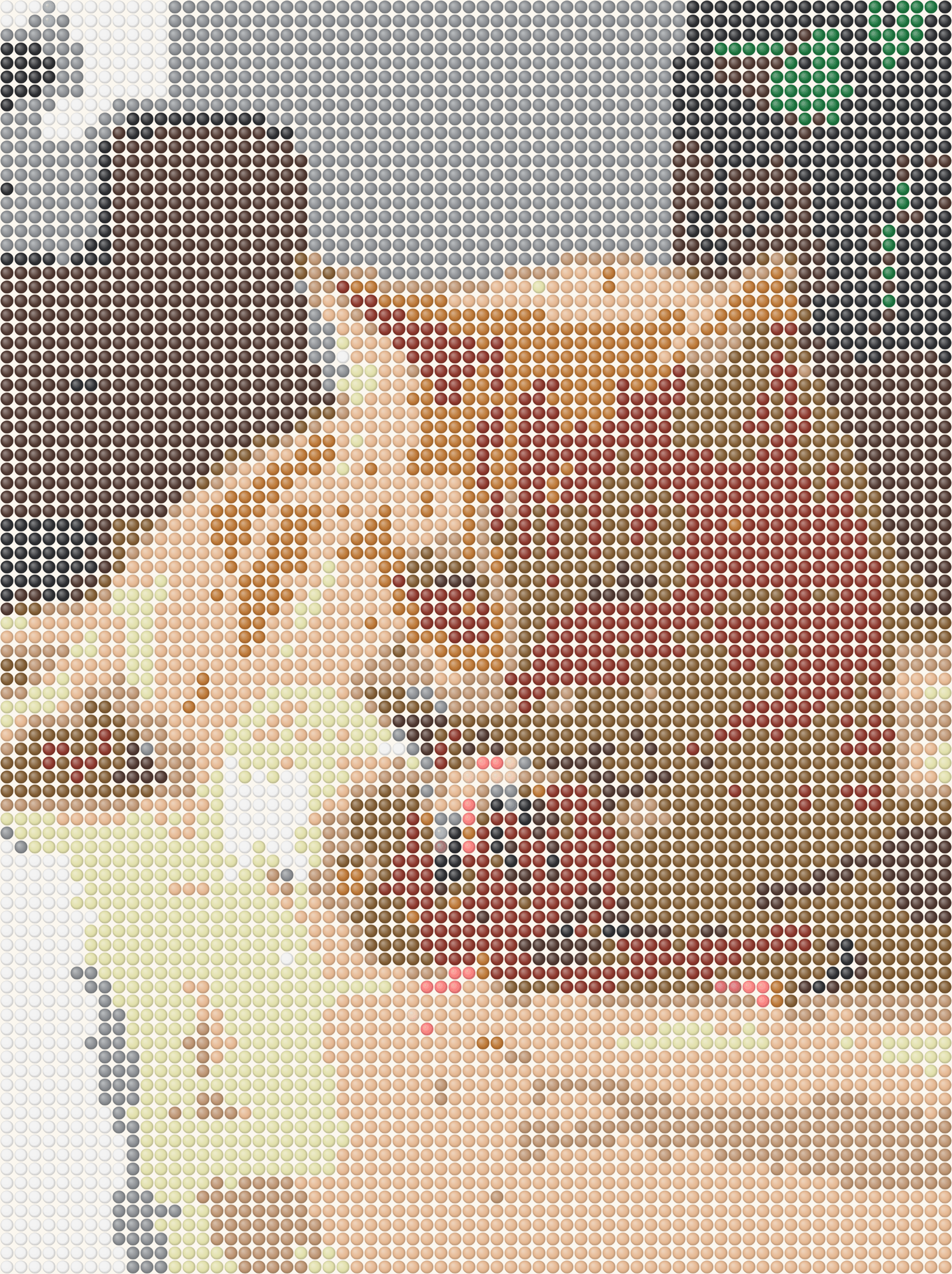 Same photo as individual fuse beads